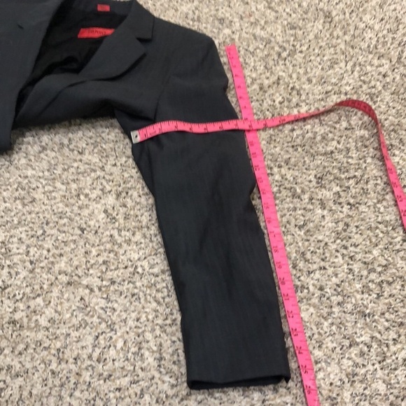 Hugo Boss Aamon Sports Coat Size 38R Dark Gray Blue Striped Wool Blazer - Picture 6 of 11